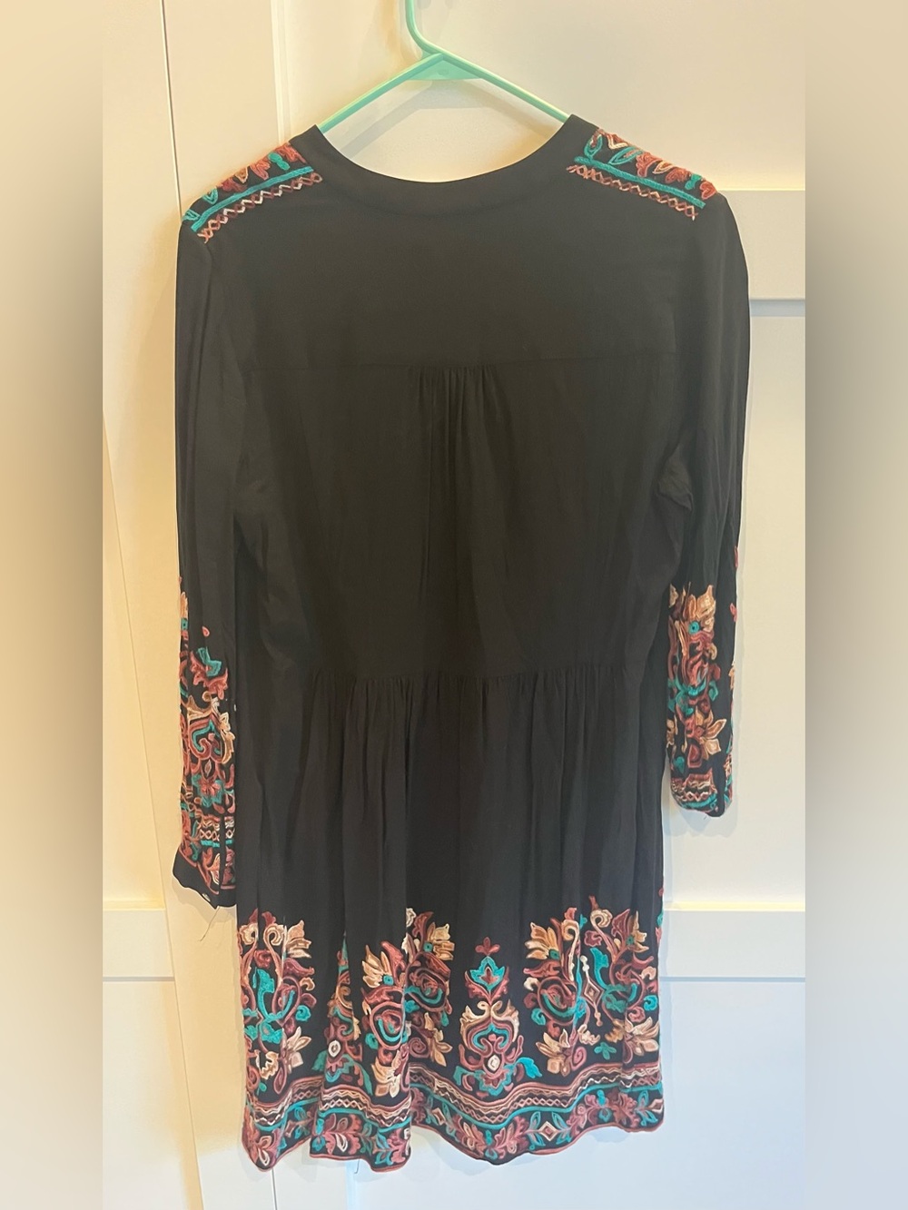 Anthropologie Floreat Embroidered Boho Black Dress Medium - Picture 6 of 8